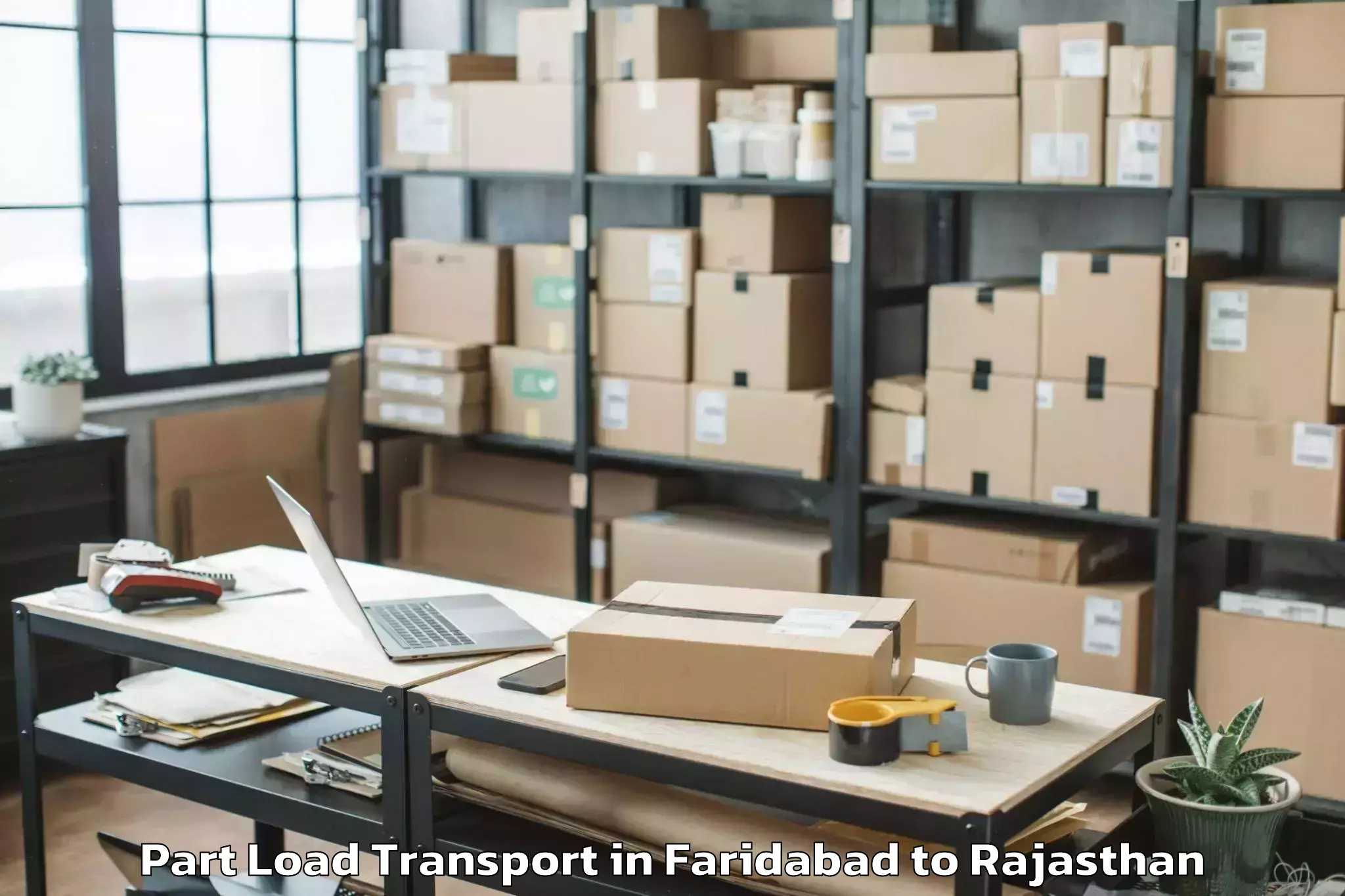 Reliable Faridabad to Raisingh Nagar Part Load Transport